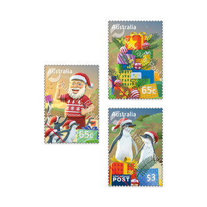 2025 Christmas-Secular Set of Stamps (2 x 65c, 1 x $3 International) product photo