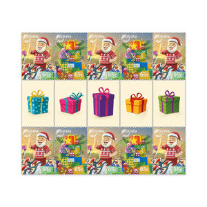 2025 Christmas-Secular Gutter Strip 10 x 65c - Santa and Present product photo