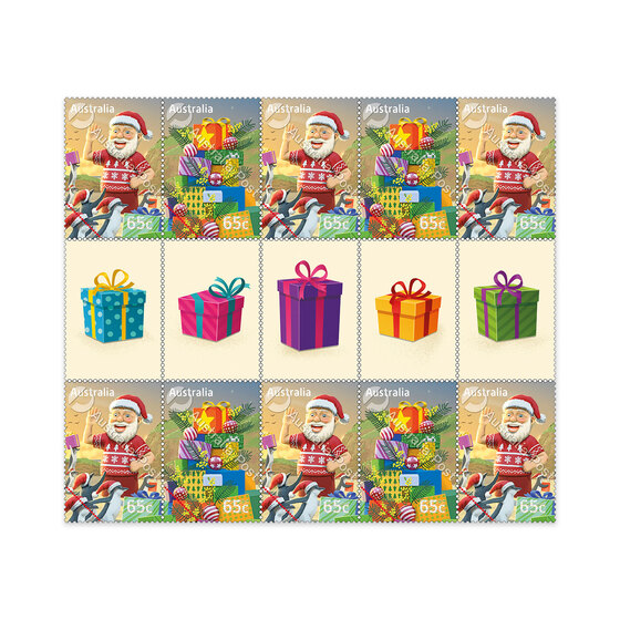 2025 Christmas-Secular Gutter Strip 10 x 65c - Santa and Present product photo Internal 1 DETAILS