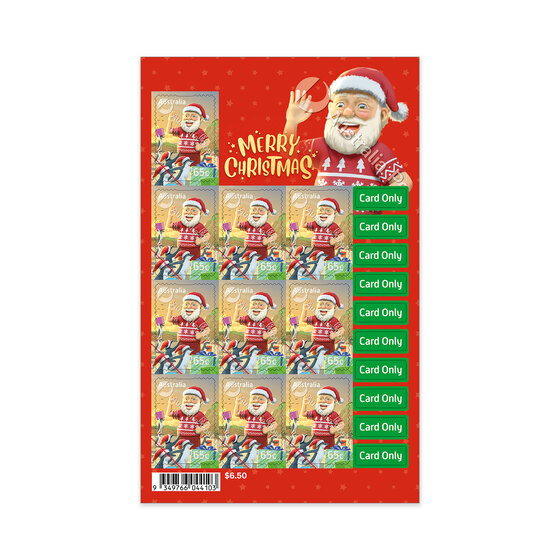 2025 Christmas-Secular Self Adhesive Sheetlet of 10 - Santa product photo Internal 1 DETAILS