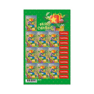 2025 Christmas-Secular Self Adhesive Sheetlet of 10 - Present product photo