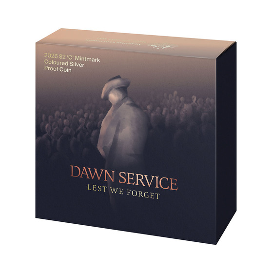 2026 $2 'C' Mintmark Coloured Silver Proof Coin &ndash; Dawn Service product photo Internal 1 DETAILS