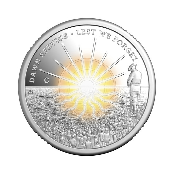 2026 $2 'C' Mintmark Coloured Silver Proof Coin &ndash; Dawn Service product photo Internal 4 DETAILS