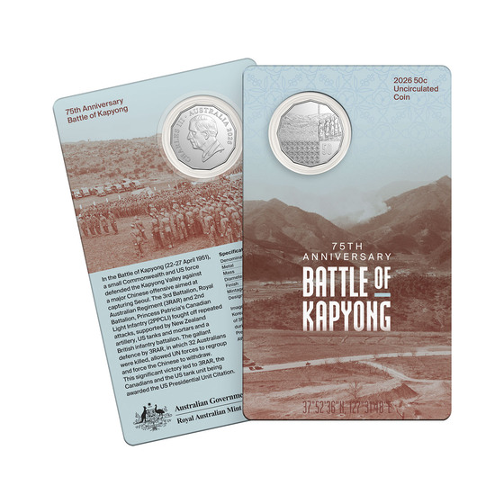 2026 50c CuNi Uncirculated Coin &ndash; 75th Anniversary of the Battle of Kapyong product photo Internal 1 DETAILS