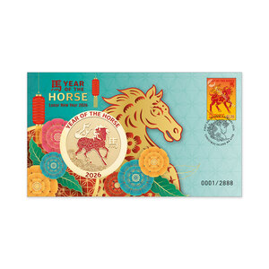 Christmas Island 2026 Lunar New Year &ndash; Year of the Horse Medallion Cover product photo