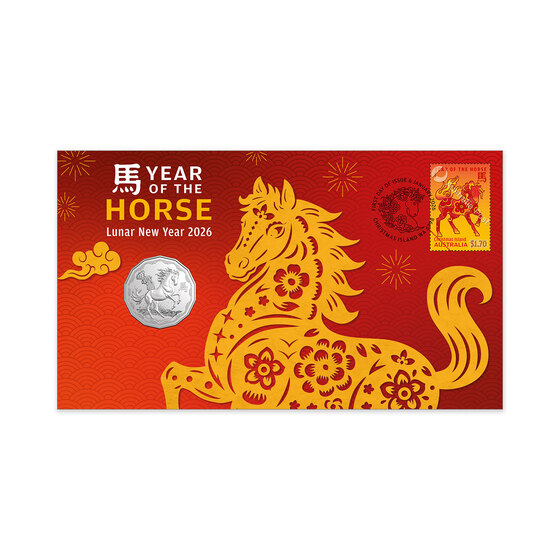 Christmas Island 2026 Lunar New Year &ndash; Year of the Horse Postal Numismatic Cover (RAM) product photo Internal 1 DETAILS