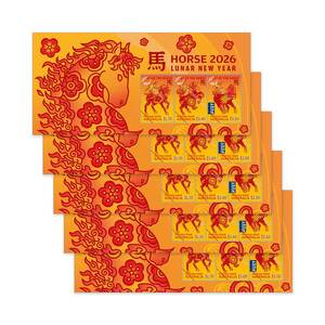 Christmas Island 2026 Lunar New Year &ndash; Year of the Horse Minisheet (Pack of 5) product photo
