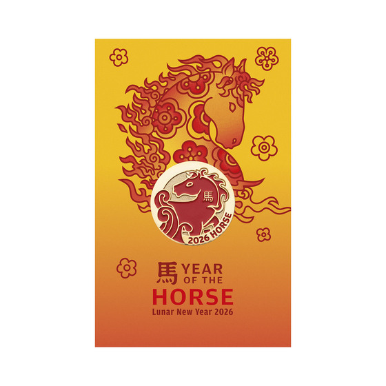 Christmas Island 2026 Lunar New Year &ndash; Year of the Horse Lunar New Year Horse Medallion in Card product photo Internal 3 DETAILS