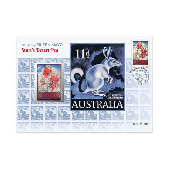 The Art of Eileen Mayo Medallion Cover &mdash; Sturt's Desert Pea product photo Internal 1 DETAILS
