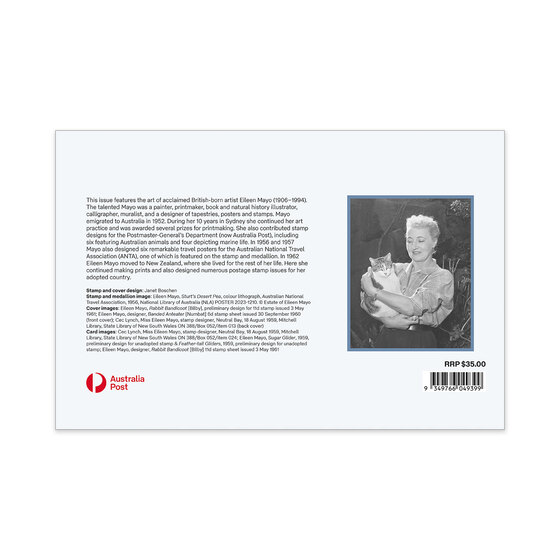 The Art of Eileen Mayo Medallion Cover &mdash; Sturt's Desert Pea product photo Internal 2 DETAILS