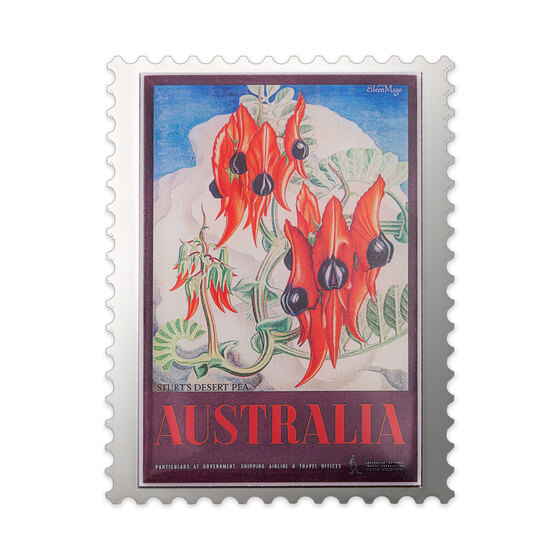The Art of Eileen Mayo Medallion Cover &mdash; Sturt's Desert Pea product photo Internal 5 DETAILS