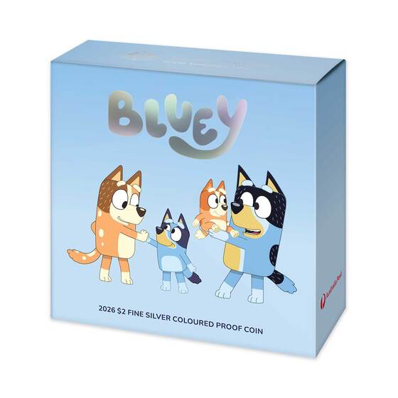 Bluey 2026 $2 Coloured Silver Proof Coin - View all
