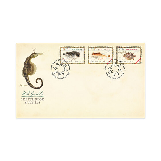 William Buelow Gould Sketchbook of Fishes First Day Cover (Gummed) product photo Internal 1 DETAILS