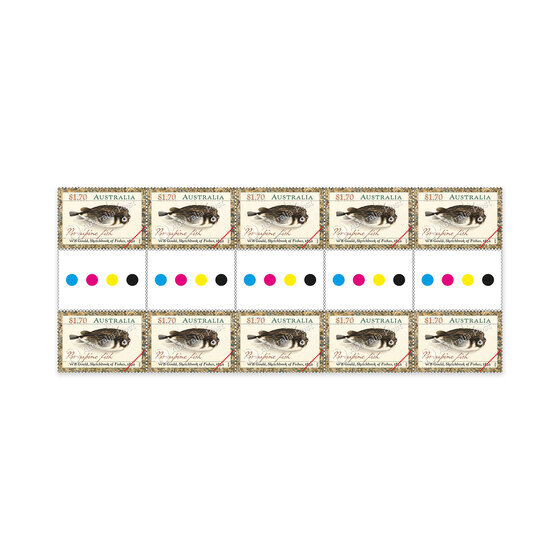 William Buelow Gould Sketchbook of Fishes Gutter Strip 10 x $1.70 &mdash; Porcupine Fish product photo Internal 1 DETAILS