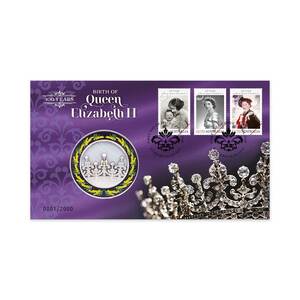 100 Years of Queen Elizabeth's Birth Medallion Cover product photo