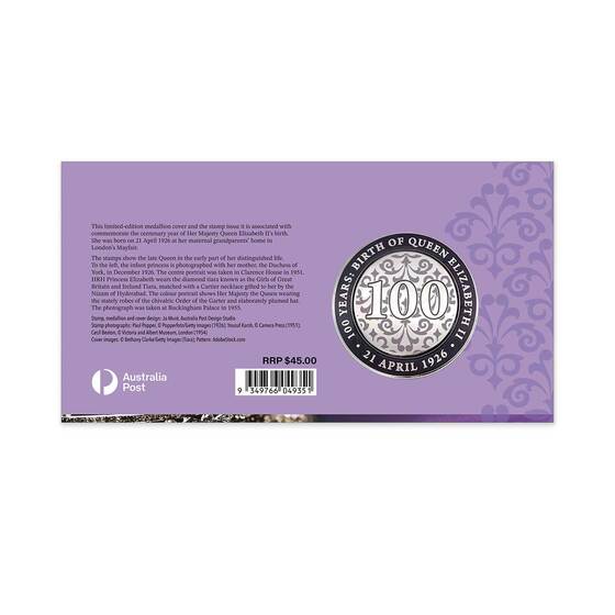 100 Years of Queen Elizabeth's Birth Medallion Cover product photo Internal 2 DETAILS