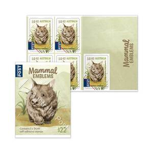 Mammal Emblems (Part One) - Self-Adhesive Sheetlet of 5 x $4.40 product photo