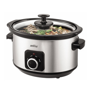Mistral 4.5L Slow Cooker – Black & Stainless Steel product photo