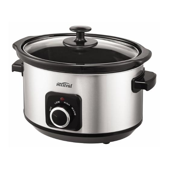 Mistral 4.5L Slow Cooker – Black & Stainless Steel - Home appliances
