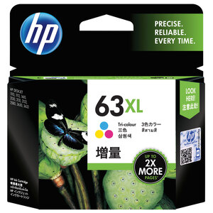 HP 63XL High Yield Tri-Color Ink Cartridge product photo