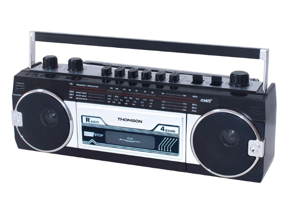 Thomson Retro Portable Bluetooth Radio with Cassette Player - Electronics