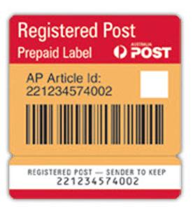 Registered Post Prepaid Labels – Box of 50 product photo