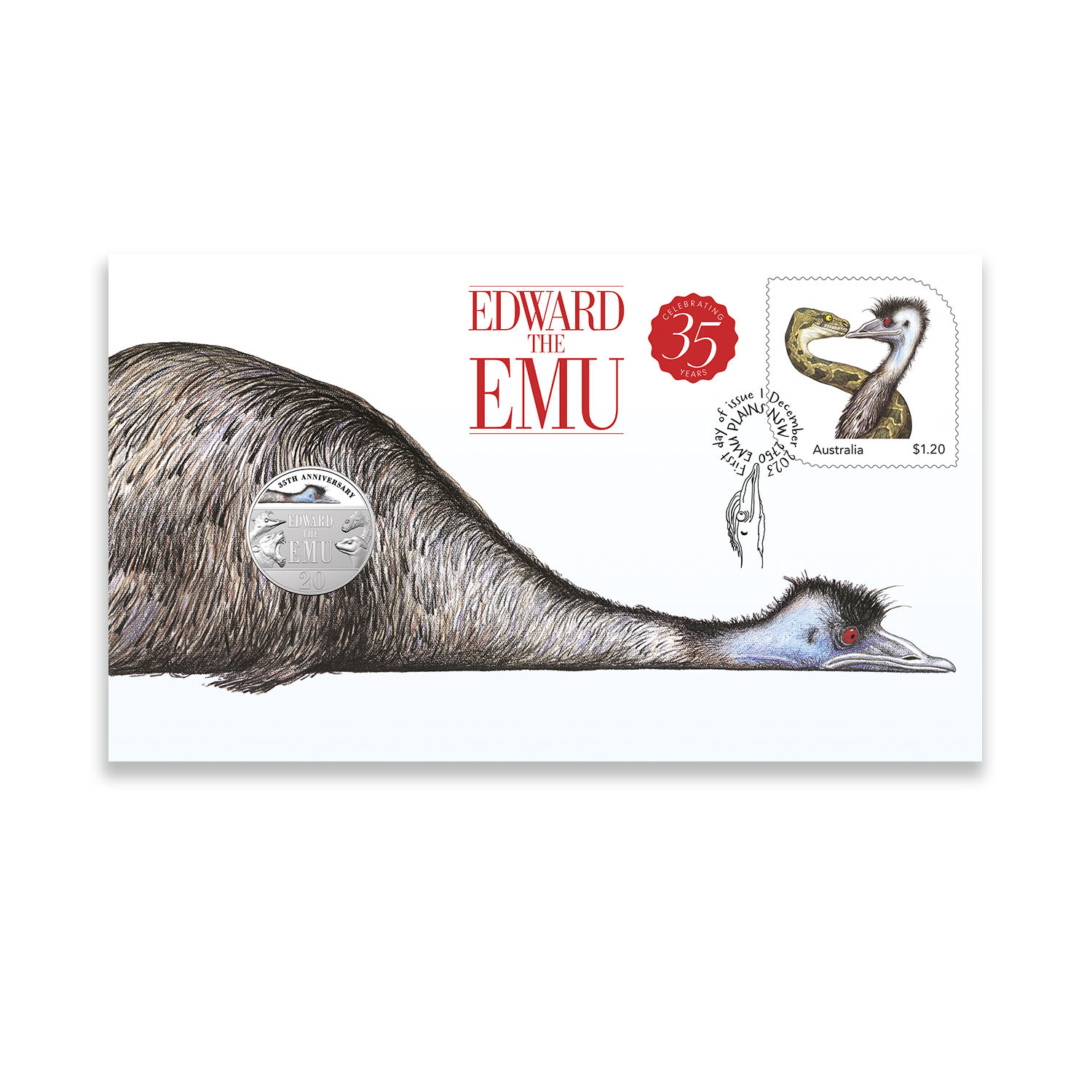 Edward the emu postal numismatic cover postal numismatic covers