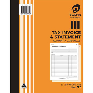 Olympic No. 726 Carbonless Duplicate Tax Invoice & Statement Book product photo