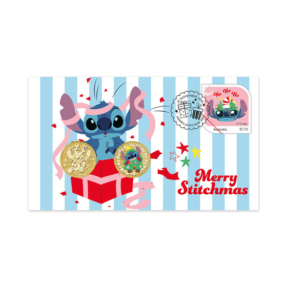 Stitch Christmas 2-Coin Postal Numismatic Cover product photo Internal 6 DETAILS