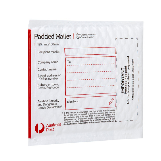 Padded Mailer PM0 (125 x 160mm) &ndash; 100 Pack product photo Internal 3 DETAILS