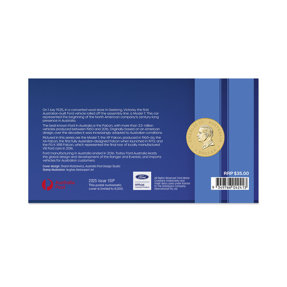Ford: 100 Years in Australia FG-X XR8 Falcon Postal Numismatic Cover (PNC) product photo Internal 2 DETAILS