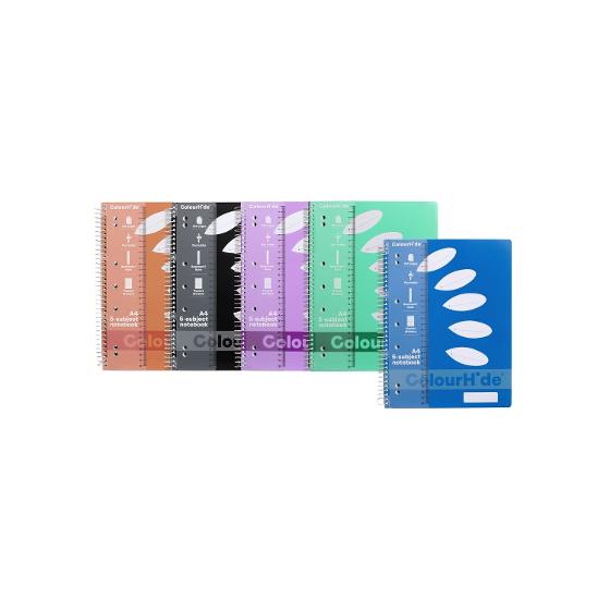 Colourhide A4 5 Subject Notebook 250 Pages Stationery