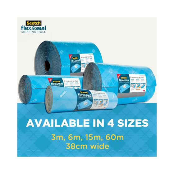 1 Roll Scotch Flex & Seal Shipping Roll 15 in  x 10 ft 3.33 YDS Cut Fold Press 