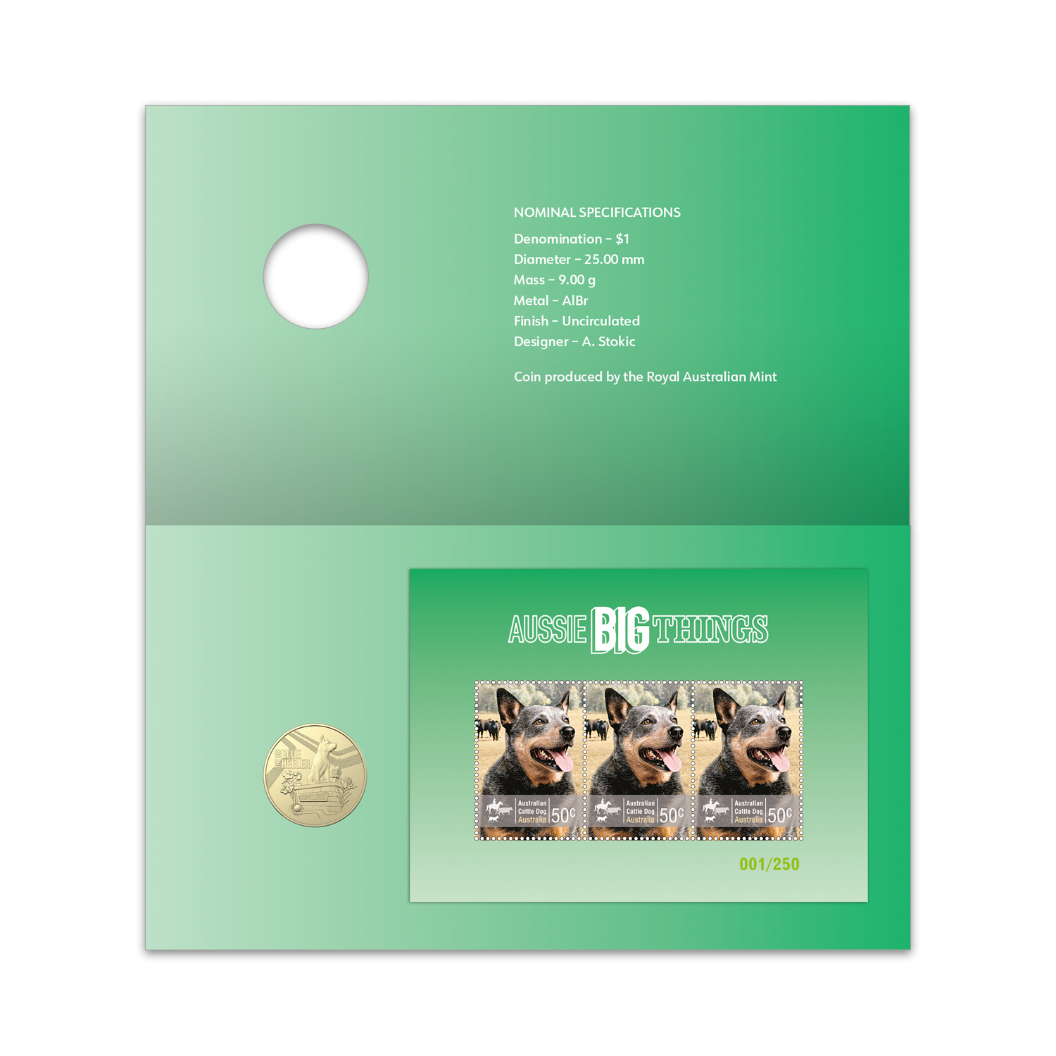 Aussie Big Things Big Blue Heeler Coin and Minisheet Collection ...