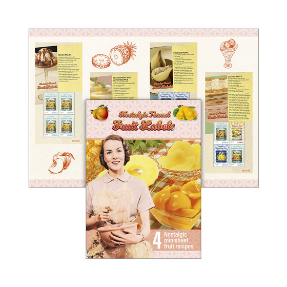 Nostalgic Tinned Fruit Labels Minisheet Collection product photo Internal 1 DETAILS