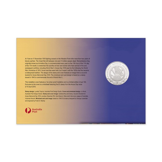Armistice Limited Edition Prestige Medallion Cover product photo Internal 4 DETAILS