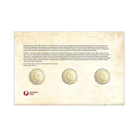 Dorothea Mackellar Limited Edition Three Coin Postal Numismatic Cover (PNC) product photo Internal 5 DETAILS