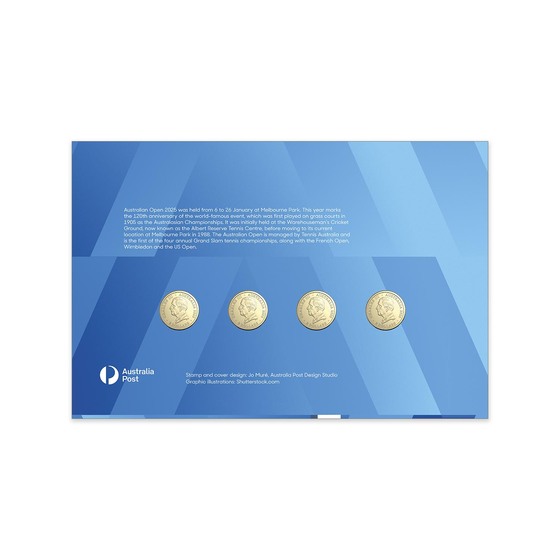 2025 Australian Open Men's and Womens Four Coin Limited Edition Postal Numismatic Cover (PNC) product photo Internal 4 DETAILS