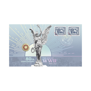 80th Anniversary- End of WWII Poppy Wreath Limited Edition Postal Numismatic Cover (PNC) product photo