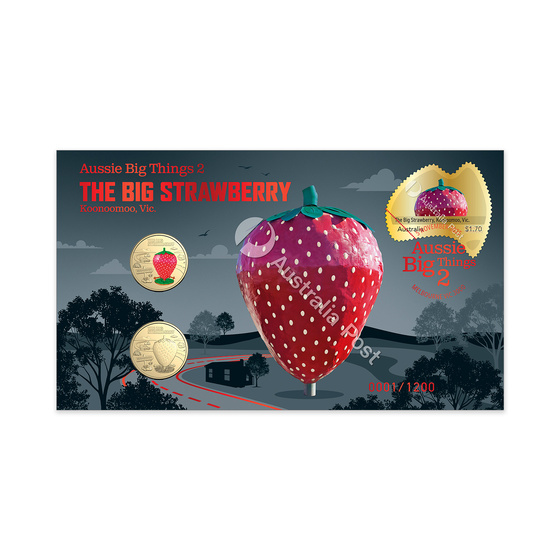2025 Aussie Big Things 2 Big Strawberry Limited Edition Two Coin and Minisheet Collection product photo Internal 1 DETAILS